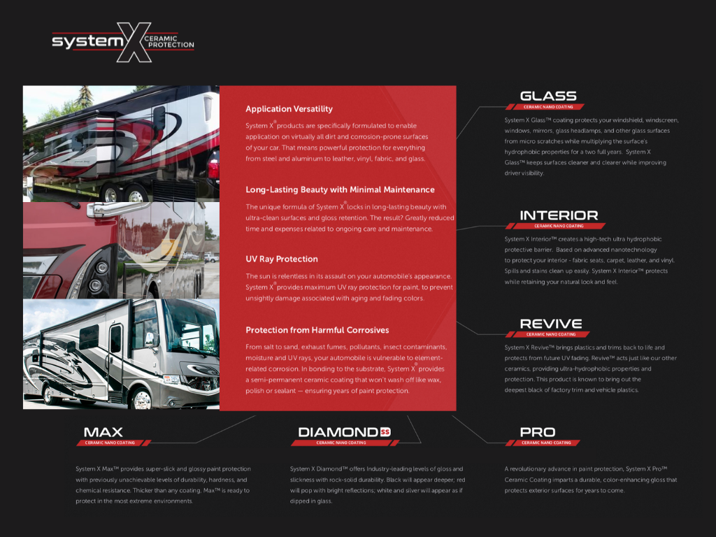 System X RV ceramic protection brochure